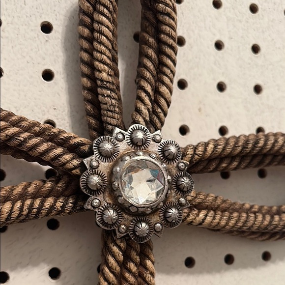 Rustic Rope Wall Cross with Gem Accent - Picture 2 of 3
